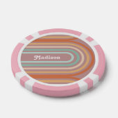 Boho Bohemisch Pastel Rainbow Mauve Hintergrund Pokerchips (Einzeln)
