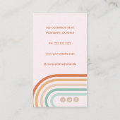 Boho Bohemisch Pastel Rainbow Mauve Hintergrund Visitenkarte (Rückseite)