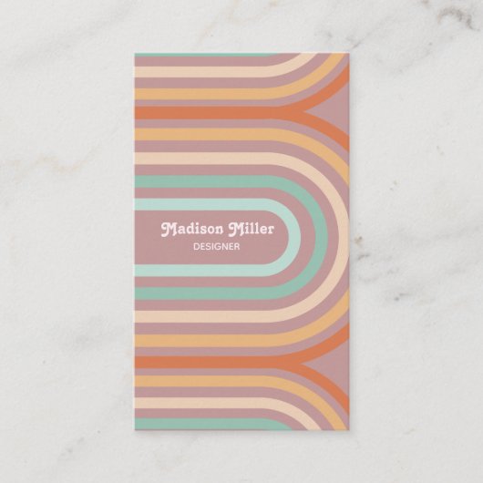 Boho Bohemisch Pastel Rainbow Mauve Hintergrund Visitenkarte (Vorderseite)