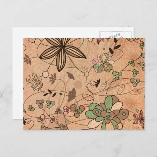 Boho Bohemisch Retro farbenfrohe florale Blume Postkarte (Vorne/Hinten)