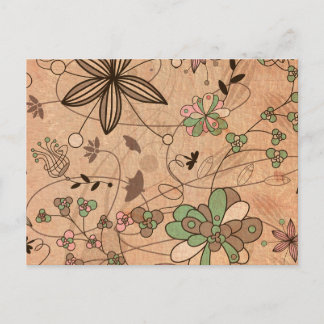 Boho Bohemisch Retro farbenfrohe florale Blume Postkarte