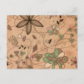 Boho Bohemisch Retro farbenfrohe florale Blume Postkarte (Vorderseite)