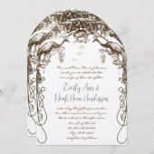 Boho Bohemisch Rustic Peacock Vintage Liebesvögel Einladung (Vorne/Hinten)