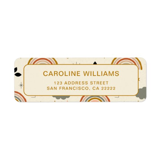 Boho Bohemisch Unique Rainbow Rücksendeadresse (Vorne)