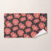 Boho Bohemische botanische Blume in Marine und Rot Badhandtuch Set (Handtuch)