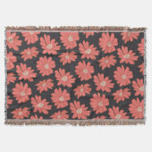 Boho Bohemische botanische Blume in Marine und Rot Decke (Vorderseite)