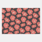 Boho Bohemische botanische Blume in Marine und Rot Geschenkpapier Set (Vorderseite 3)