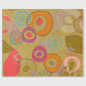 Boho Bohemische Retro bunte BlumenBlumen Geschenkpapier (Flach)