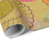 Boho Bohemische Retro bunte BlumenBlumen Geschenkpapier (Rolleneckpunkt)