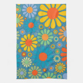 Boho Bohemische Retro bunte BlumenBlumen Geschirrtuch (Vertikal)