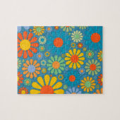 Boho Bohemische Retro bunte BlumenBlumen Puzzle (Horizontal)