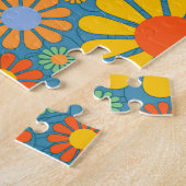 Boho Bohemische Retro bunte BlumenBlumen Puzzle (Seite)