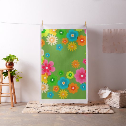 Boho Bohemische Retro bunte BlumenBlumen Stoff (Beispiel)