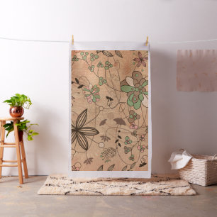 Boho Bohemische Retro bunte BlumenBlumen Stoff