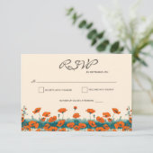 Boho Bohemische Rustikale Blumenpuppen Hochzeiten RSVP Karte (Stehend Vorderseite)