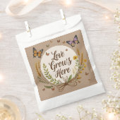 Boho, Bohemische Wildblumen, Schmetterlinge, Weize Geschenktütchen (Ausgeschnitten)