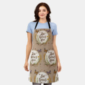 Boho, Bohemische Wildblumen, Schmetterlinge, Weize Schürze (Getragen)