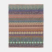 Boho Bohemisches Retro buntes Muster Fleecedecke (Vorderseite)