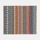 Boho Bohemisches Retro buntes Muster Fleecedecke (Vorderseite (Horizontal))
