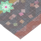 Boho Bohemisches Retro buntes Muster Mittelgroßer Tischläufer (Ecke)