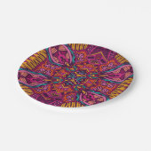 Boho Bohemisches Retro buntes Muster Pappteller (Schrägansicht)