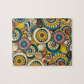 Boho Bohemisches Retro buntes Muster Puzzle (Horizontal)