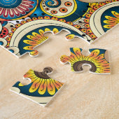Boho Bohemisches Retro buntes Muster Puzzle (Seite)