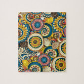 Boho Bohemisches Retro buntes Muster Puzzle (Vertikal)