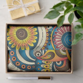 Boho Bohemisches Retro buntes Muster Seidenpapier (Geschenk)