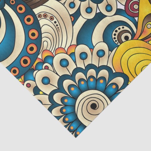 Boho Bohemisches Retro buntes Muster Seidenpapier (Detail)