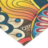 Boho Bohemisches Retro buntes Muster Tischdecke (Schrägansicht)