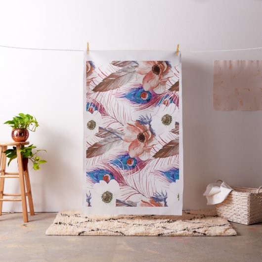 Boho Bohemisches Retro Pfau-Muster Stoff (Beispiel)