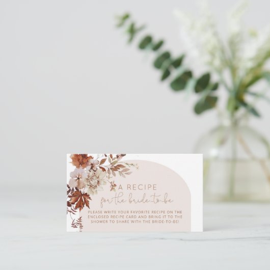 Boho Boho Bogenfallbridal-Rezept Begleitkarte (Stehend Vorderseite)
