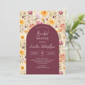 Boho-Boje-Aquarell-Lila-Wildblumen Einladung (Stehend Vorderseite)