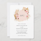 Boho-Boje-Pampas-Gras-Rosa-Anfangshochzeit Einladung (Vorderseite)