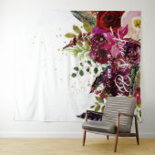 Boho Bold Burgundy Floral Wedding Backdrop Wandteppich (Beispiel (Horizontal))
