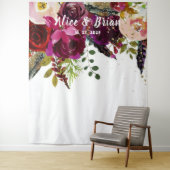 Boho Bold Burgundy Floral Wedding Backdrop Wandteppich (Beispiel)