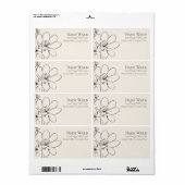 Boho + Bold Creme-Wildflower-Rücksendeetikett (Vorne)