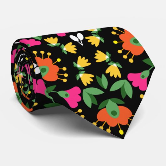 Boho Bold Floral Trivet Krawatte (Gerollt)