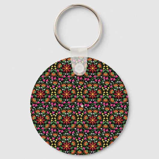 Boho Bold Floral Trivet Schlüsselanhänger (Vorderseite)