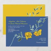 Boho Bold Floral Yellow Blue Wedding