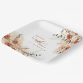 Boho Bold Pampas Floral Wedding Pappteller (Gewinkelt)