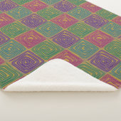 Boho Bold Spiral Squares Sherpa Blanket Sherpadecke (3/4)