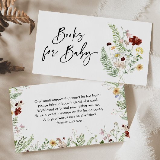 Boho Books für Babydusche Brunch-Umschließkarte Visitenkarte