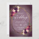 Boho bordo geometrische Hochzeitseinladung Einladung (Vorderseite)