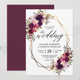 Boho bordo geometrische Hochzeitseinladung Einladung