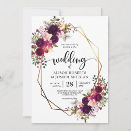 Boho bordo geometrische Hochzeitseinladung Einladung