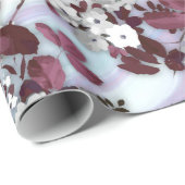 Boho borundy, weißer pastellfarbener Marmor, Blume Geschenkpapier (Rolleneckpunkt)