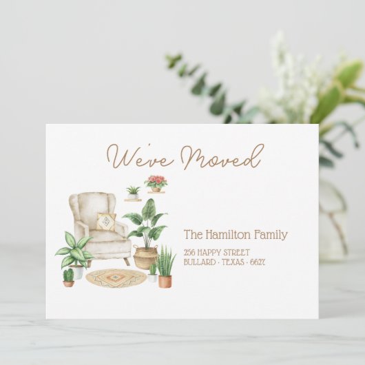 Boho Botanica Moving Ankündigung (Stehend Vorderseite)