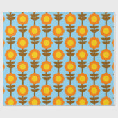 Boho Botanica Retro Blumenverpackungspapier Geschenkpapier (Flach)